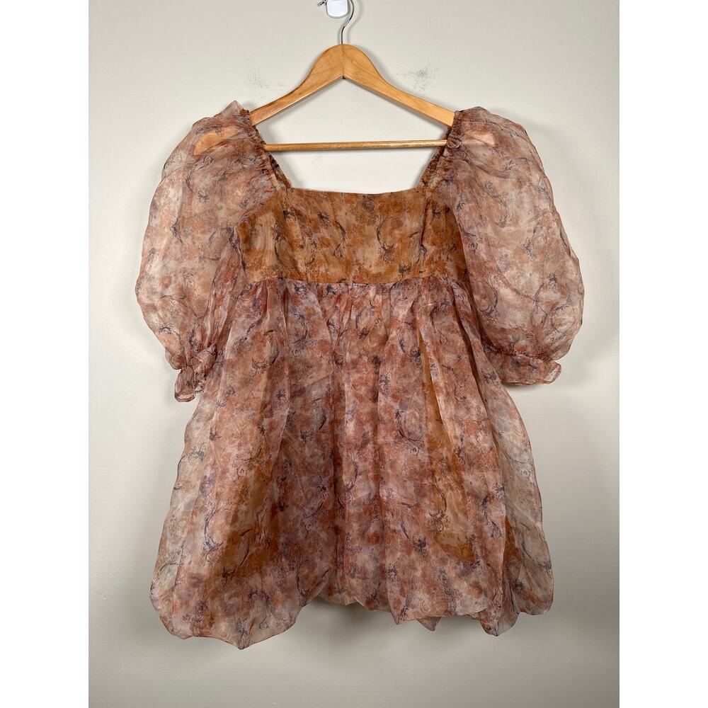 Sofie the Label Babydoll Dress Puff Sheer Sleeve Size Small Mini Fairy Whimsy